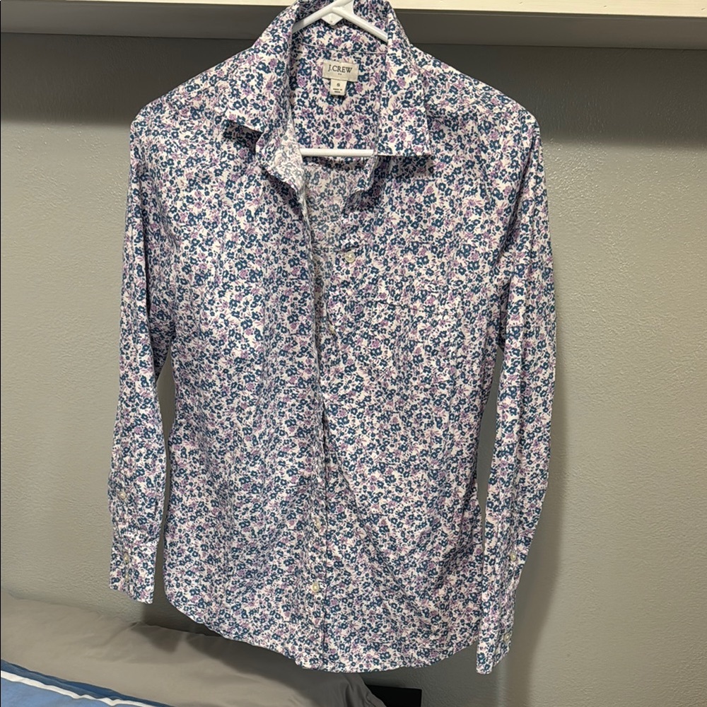 J. Crew Women’s Floral Shirt - Blue and Pink